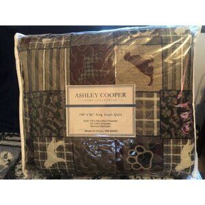 Home Collection Ashley Cooper Dog Furbaby Patchwork King Quilt, New
